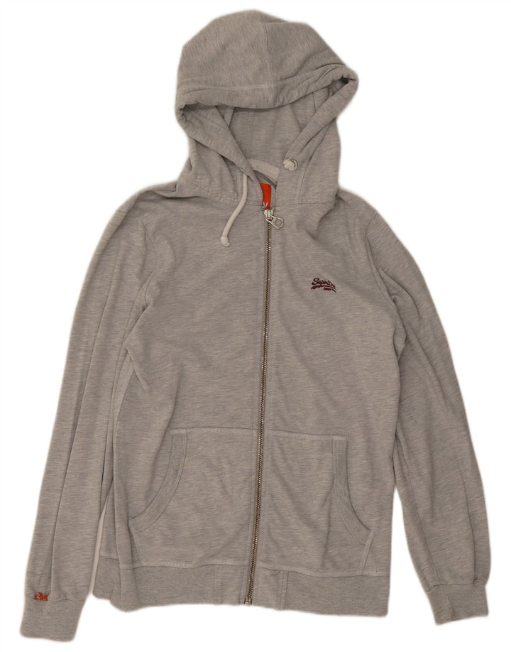 Ανδρικό πουλόβερ με κουκούλα με φερμουάρ Superdry Βαμβακερό μεσαίο γκρι