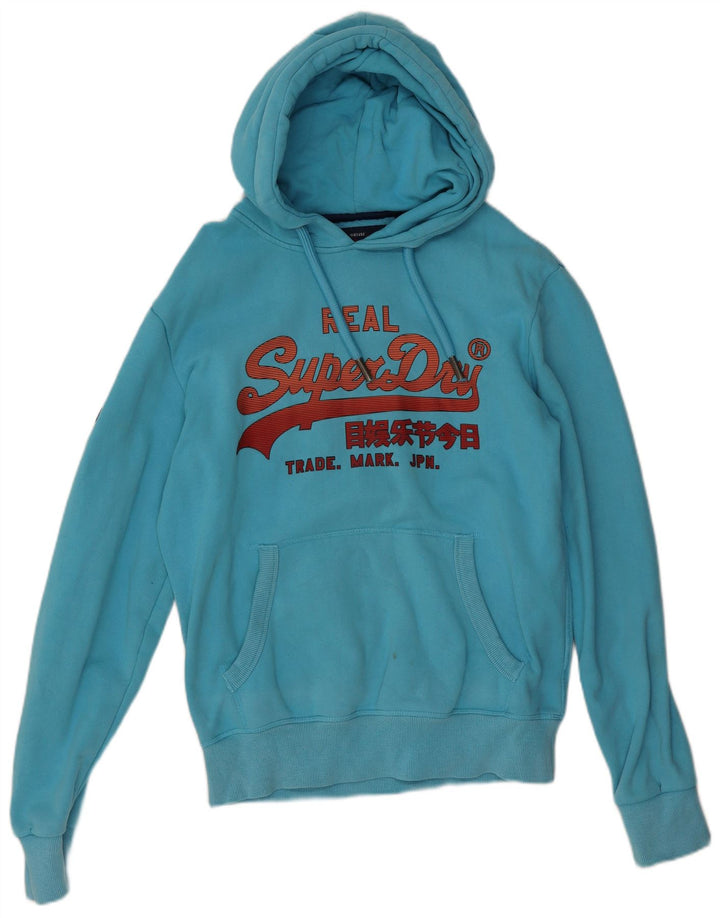 Ανδρικό γραφικό κουκούλα Superdry, μεσαίο μπλε βαμβακερό