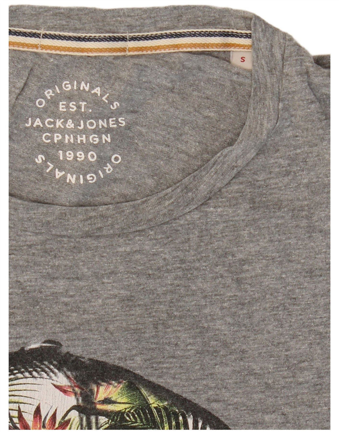 Ανδρικό γραφικό μπλουζάκι JACK & JONES Top Small Grey Flecked