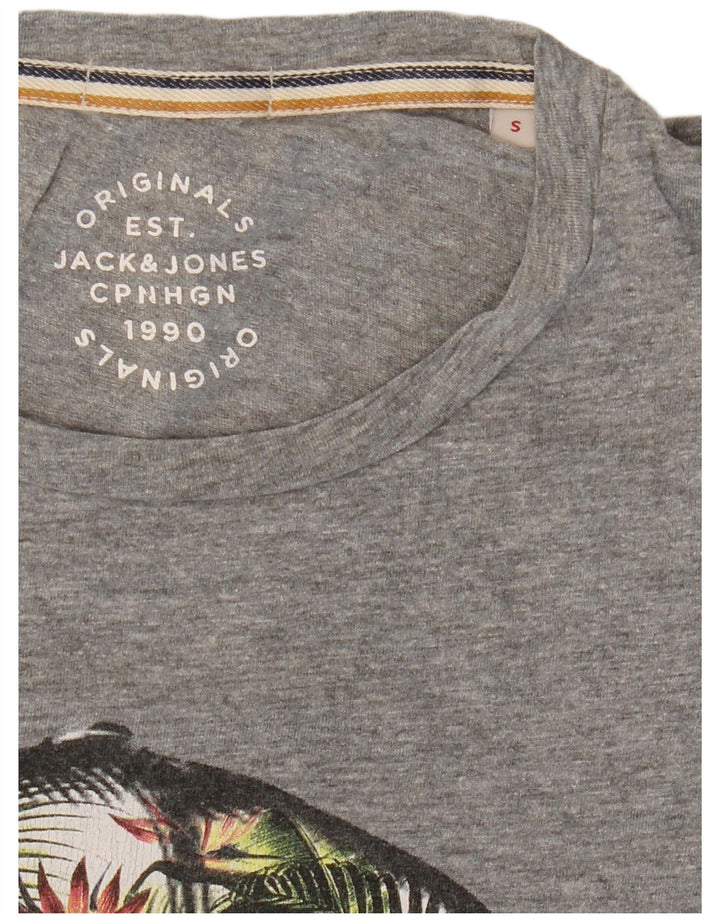 Ανδρικό γραφικό μπλουζάκι JACK & JONES Top Small Grey Flecked