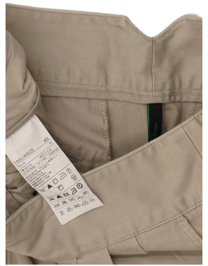 BENETTON Γυναικεία Μίνι Φούστα IT 40 Small W28 Μπεζ βαμβακερή