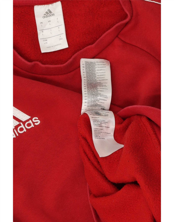Ανδρικό φούτερ Adidas Jumper μεγάλο κόκκινο βαμβακερό