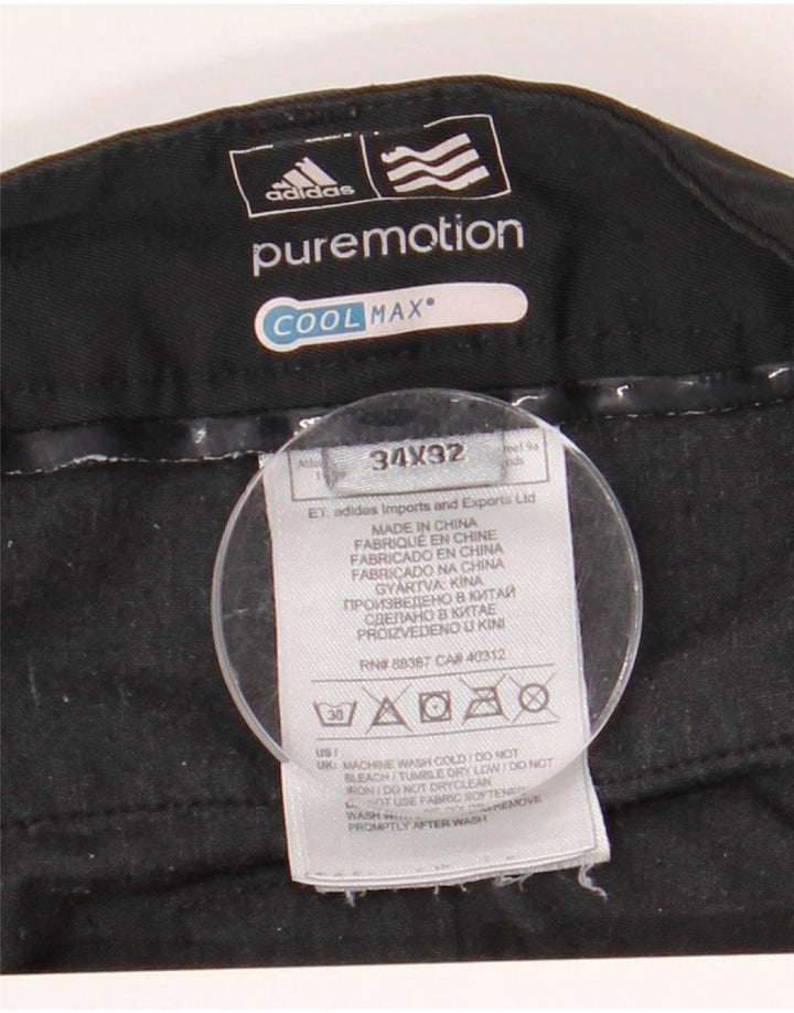 Ανδρικό ίσιο παντελόνι Chino Adidas Coolmax W34 L32 Μαύρο πολυεστέρα