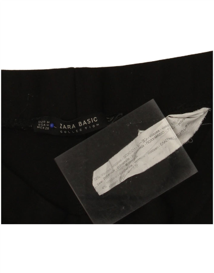 Γυναικεία φόρμα ZARA Παντελόνι UK 12 μεσαία μαύρη ριγέ βισκόζη