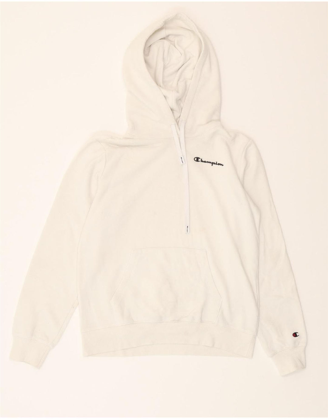 CHAMPION Womens Hoodie Jumper UK 14 Medium White Cotton Vintage Champion and Second-Hand Champion from Messina Hembry 