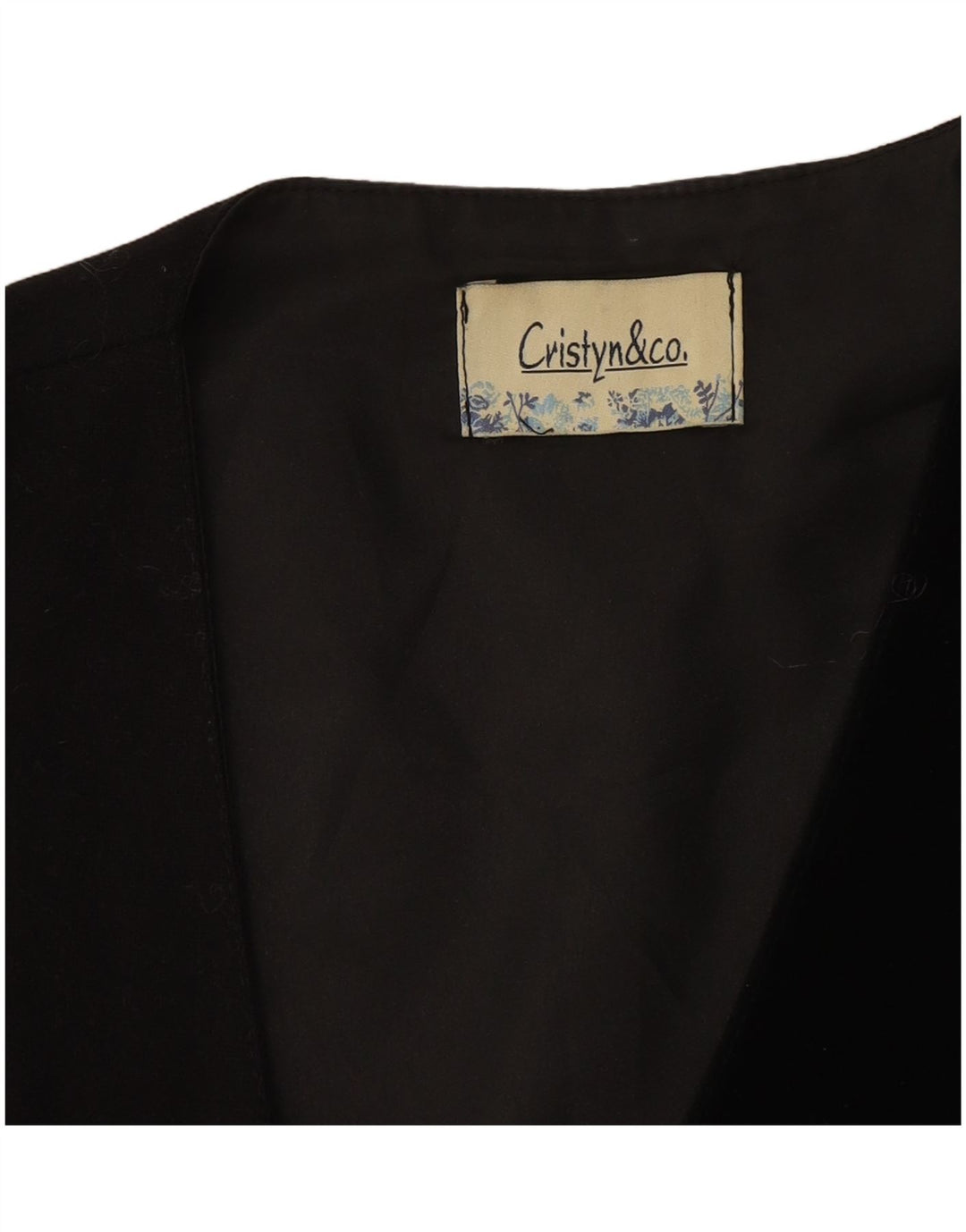 Vintage γυναικείο γιλέκο UK 14 Medium Black Patchwork
