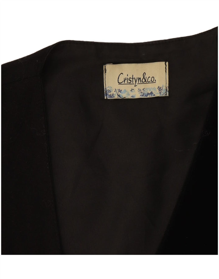 Vintage γυναικείο γιλέκο UK 14 Medium Black Patchwork