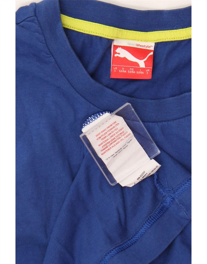 Ανδρικό γραφικό γιλέκο Puma, μεγάλο μπλε βαμβακερό