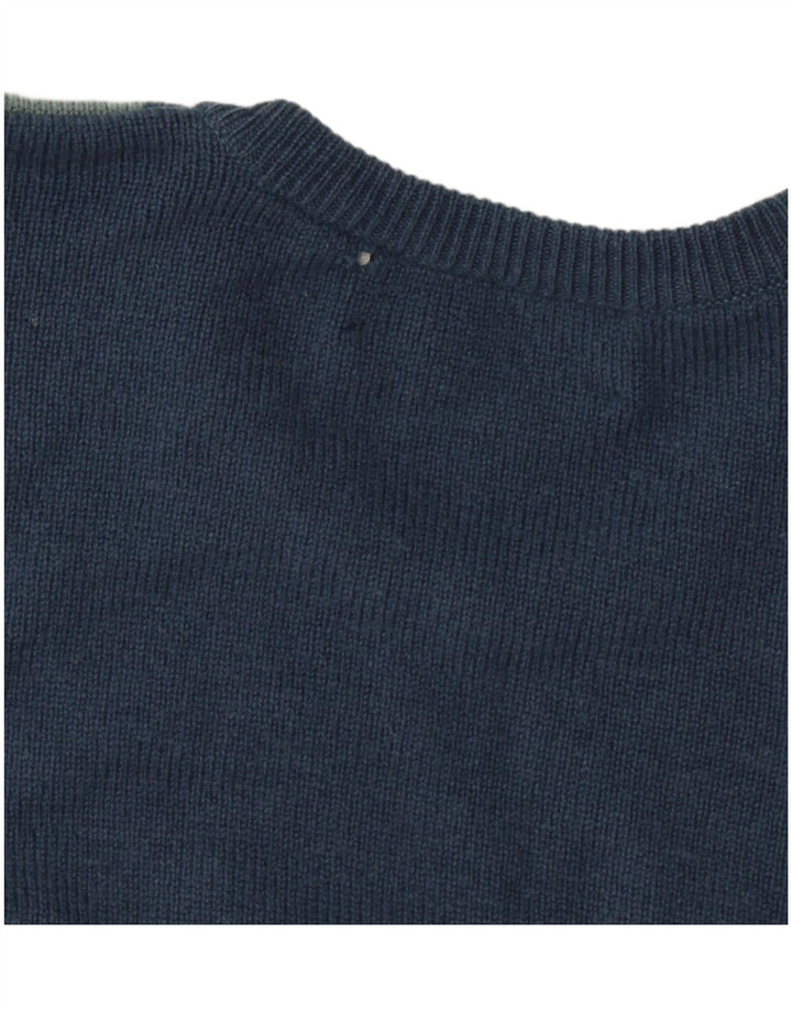 Ανδρικό πουλόβερ με λαιμόκοψη Lyle & Scott Μεγάλο Navy Blue Argyle/Diamond