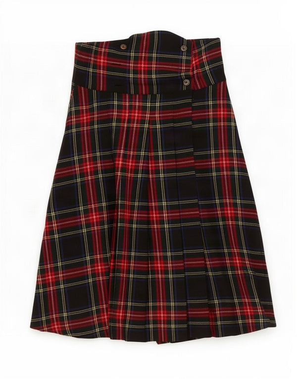 Vintage Womens Wrap Skirt US 2 XS W28 Multicoloured Plaid Wool