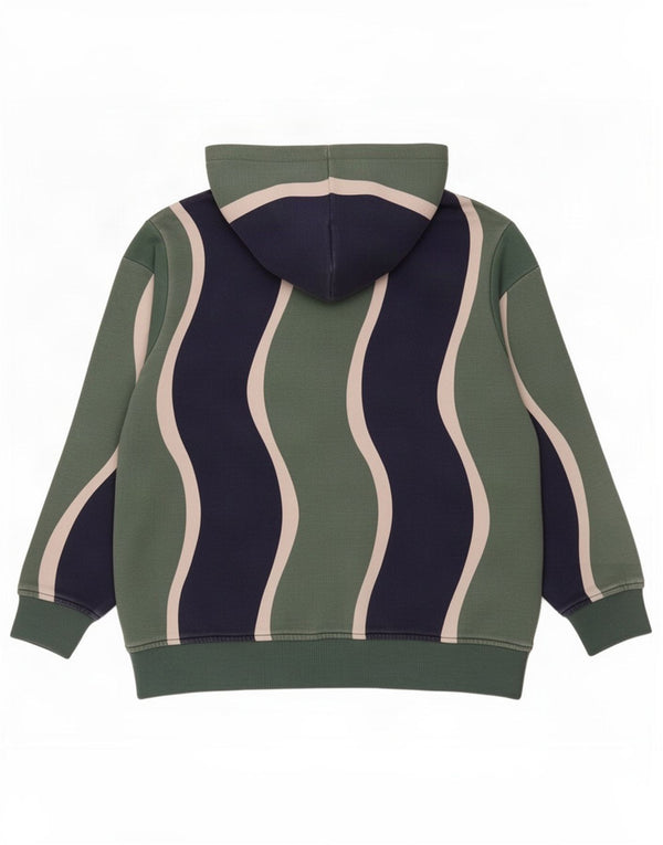 Fila Girls Hoodie Jumper 11-12 ετών Πράσινο ριγέ βαμβακερό