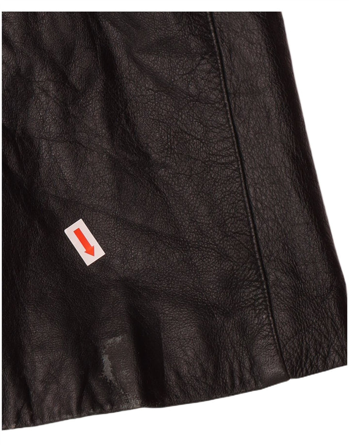 ΝΕΑ ΣΥΛΛΟΓΗ Γυναικείο Δερμάτινο Παλτό IT 44 Medium Black Leather