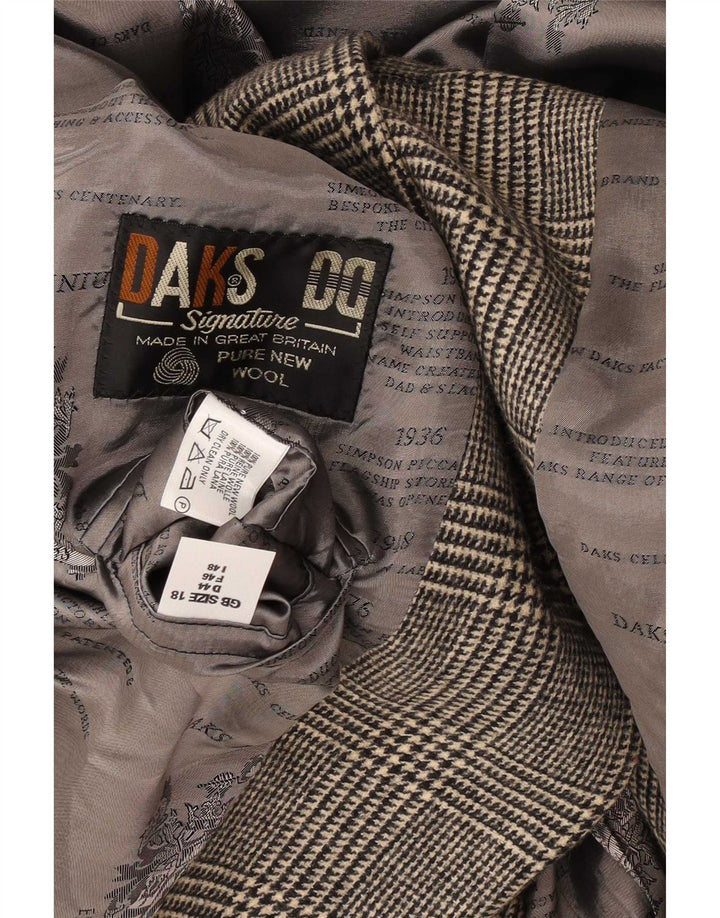 DAKS Γυναικείο σακάκι με 4 κουμπιά UK 18 XL Grey Check New Wool