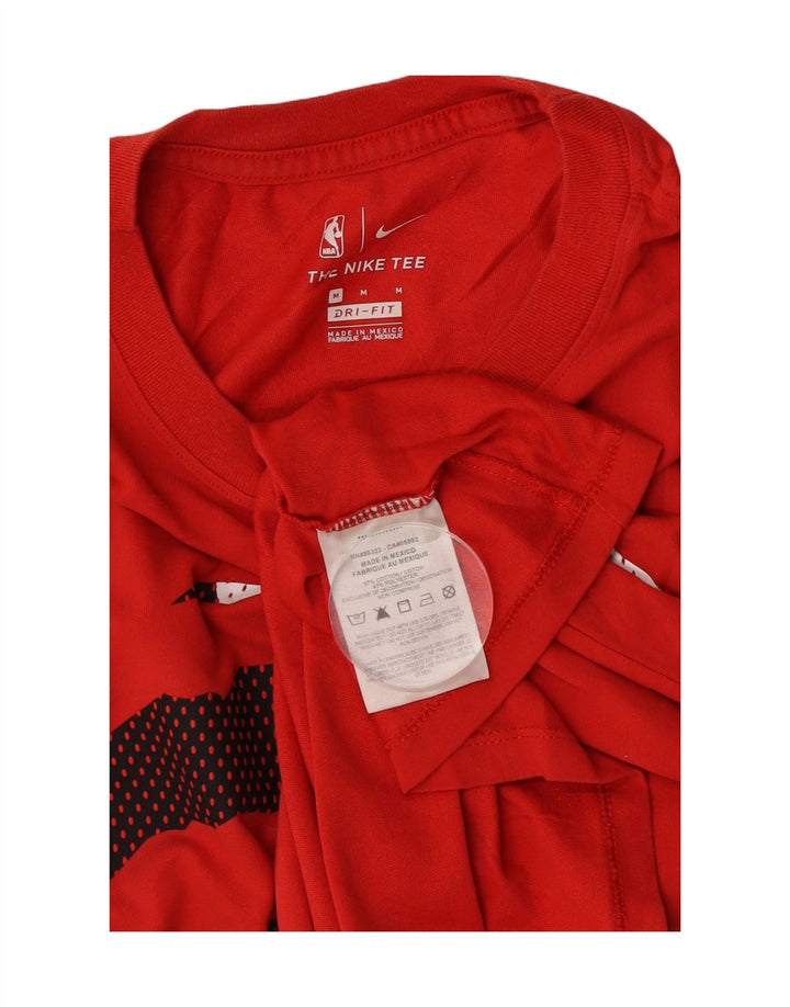 Μπλουζάκι Nike ανδρικό Dri Fit γραφικό μπλουζάκι, μεσαίο κόκκινο βαμβακερό