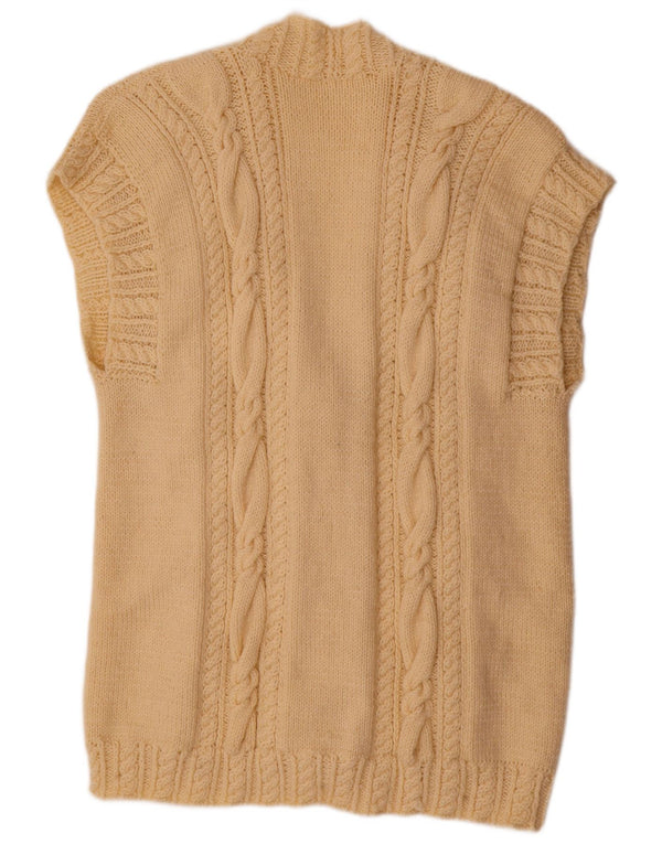 Vintage γυναικείο αμάνικο πουλόβερ UK 20 2XL Beige