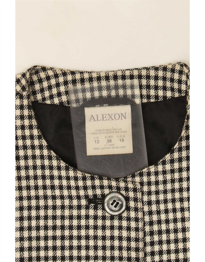 ALEXON Γυναικείο παλτό UK 12 μεσαίο μαύρο Houndstooth Πολυεστέρας
