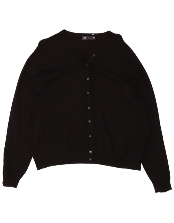 Marks & Spencer Γυναικεία ζακέτα πουλόβερ UK 22 3XL Μαύρη βισκόζη