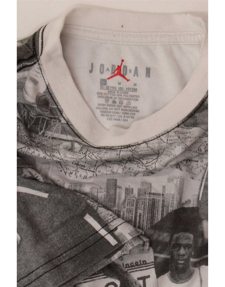 Jordan Boys Graphic T-Shirt Top 10-11 Years Medium Grey Patchwork Βαμβακερό