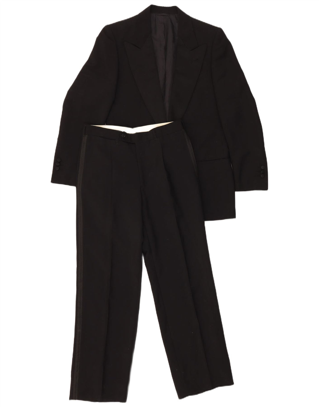 VINTAGE Ανδρικό σετ 1 κουμπιού 2 τεμαχίων IT 46 Small W29 L29 Μαύρο μαλλί