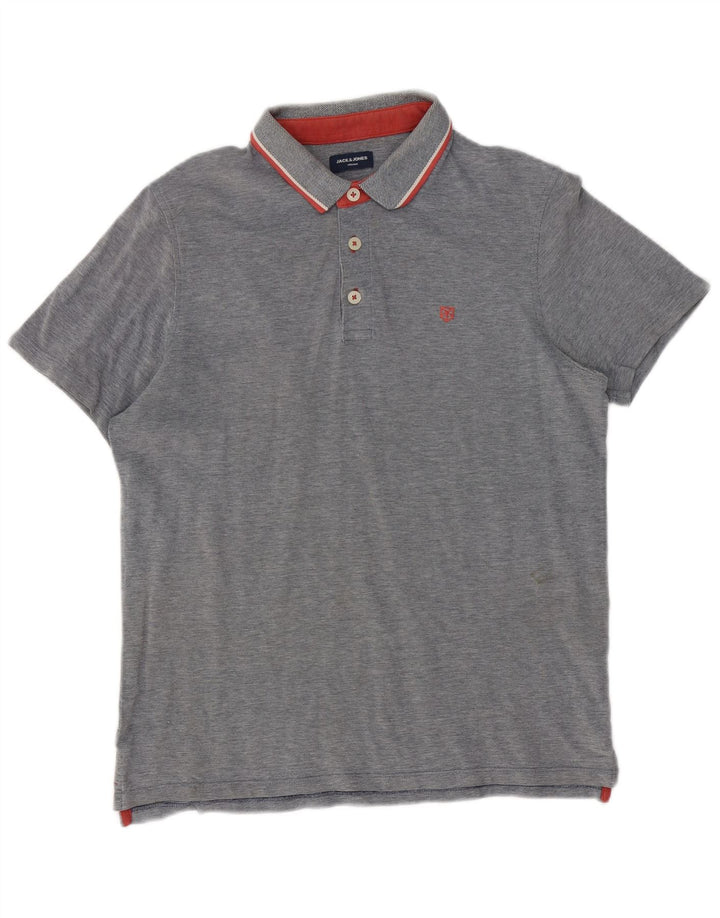 Jack & Jones Ανδρικό πουκάμισο πόλο με μεγάλο γκρι βαμβακερό φλύκταινα