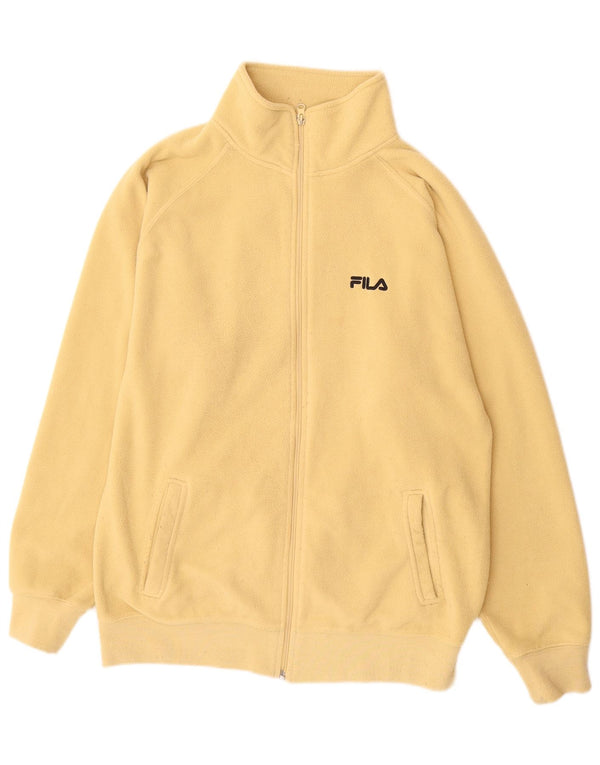 Fila Ανδρικό Fleece Jacket UK 38 Medium Yellow Polyester