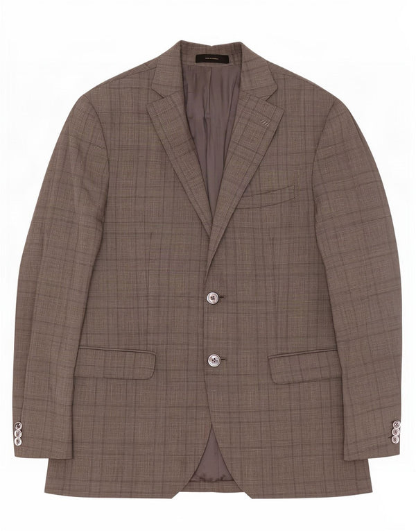 Massimo Dutti Ανδρικό σακάκι μπλέιζερ με 2 κουμπιά EU 46 Small Grey Houndstooth Wool
