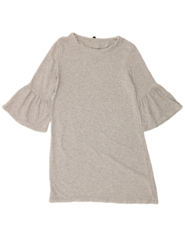FRENCH CONNECTION Womens 3/4 Sleeve Jumper Dress UK 10 Small Grey Viscose