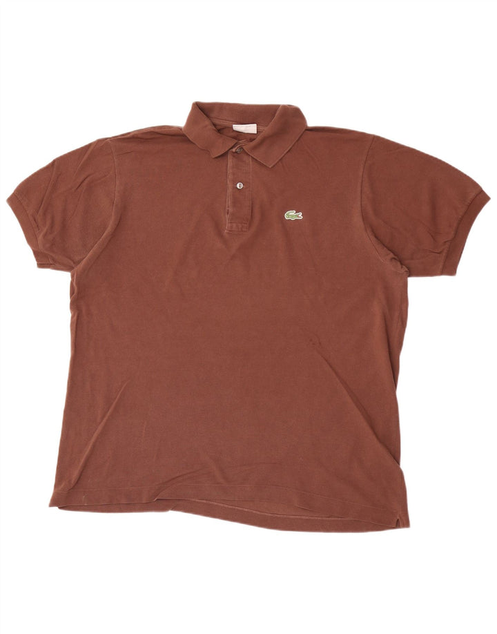 Ανδρικό μπλουζάκι πόλο Lacoste, μέγεθος 5, μεγάλο καφέ βαμβακερό
