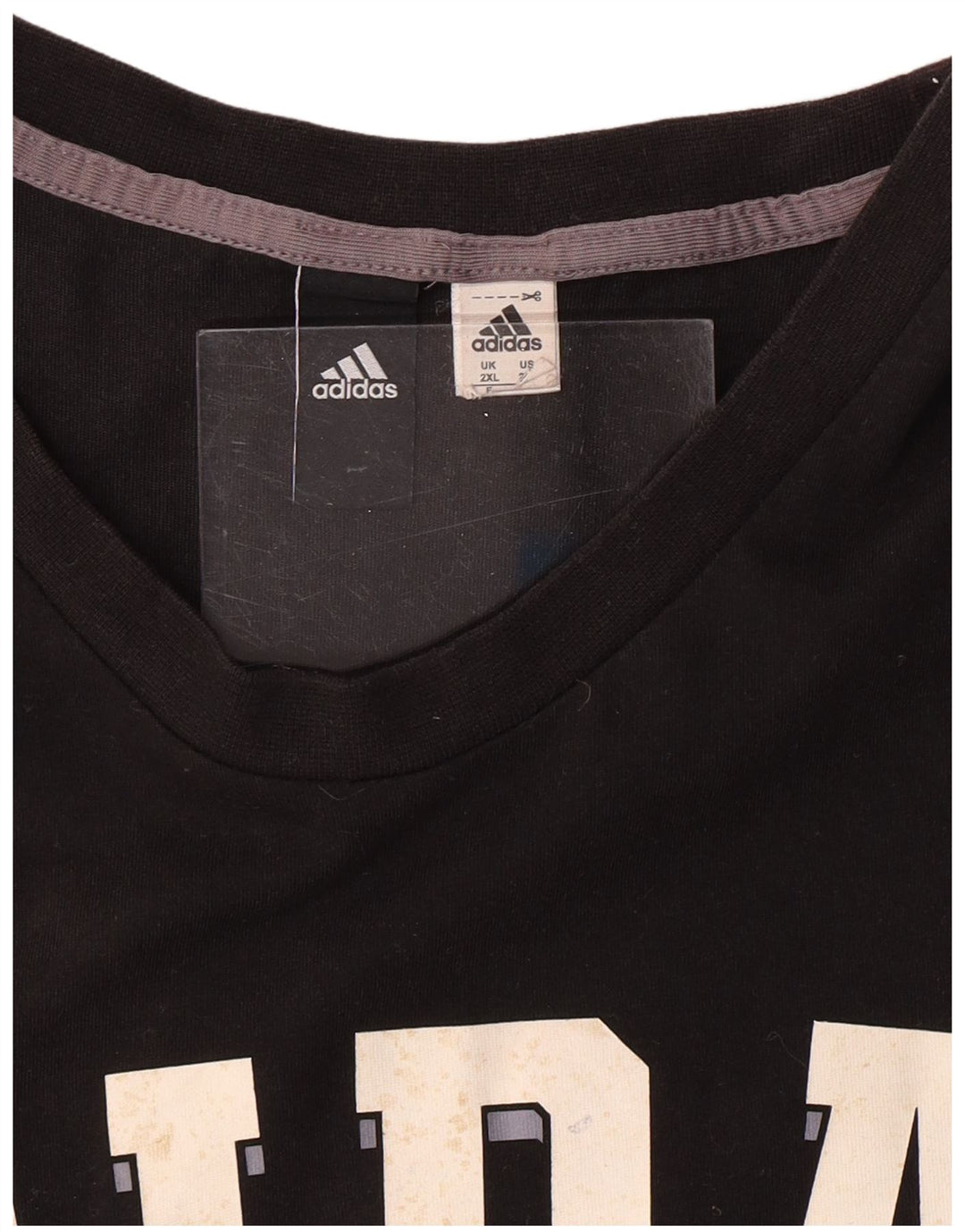 Ανδρικό γραφικό T-Shirt ADIDAS Top 2XL Μαύρο βαμβακερό