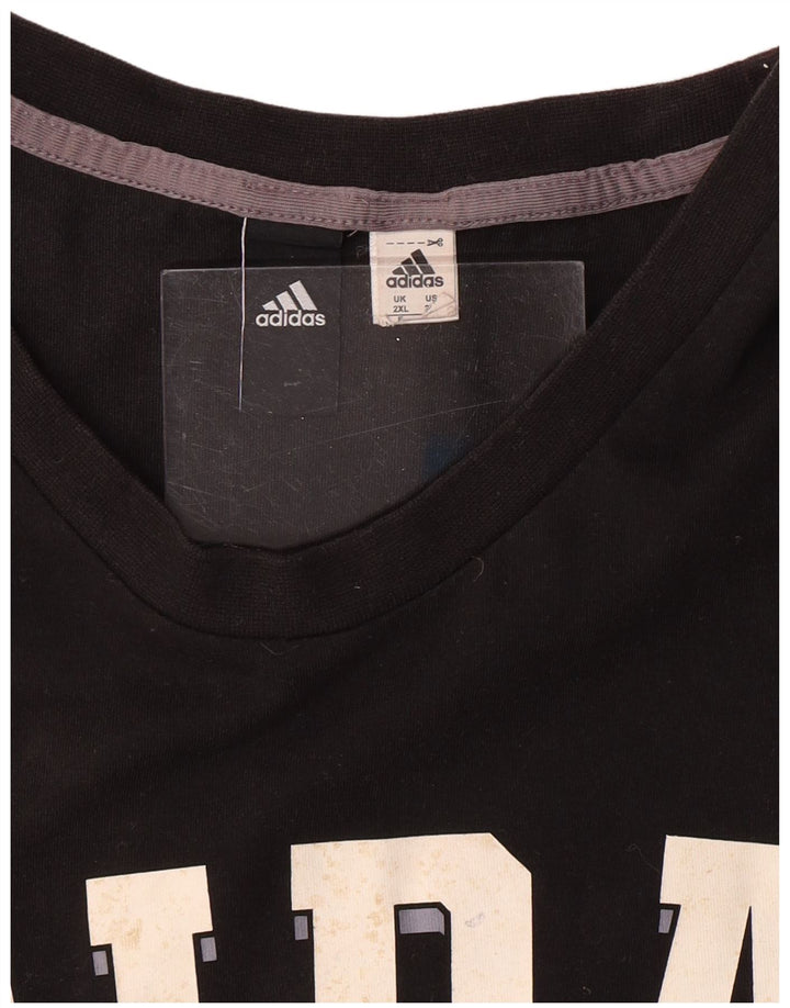 Ανδρικό γραφικό T-Shirt ADIDAS Top 2XL Μαύρο βαμβακερό