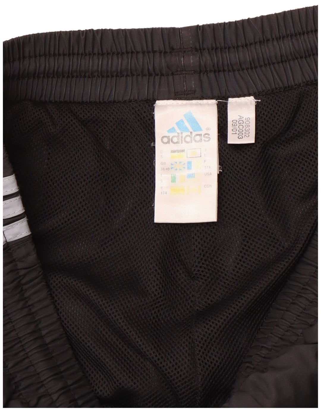 Ανδρική φόρμα ADIDAS Παντελόνι Joggers UK 38/40 Μεσαίο Μαύρο Πολυεστέρα