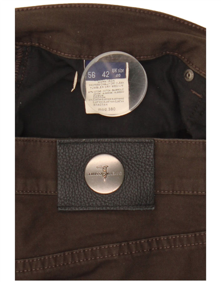 TRUSSARDI Ανδρικό τζιν ίσιο W40 L30 Καφέ βαμβακερό