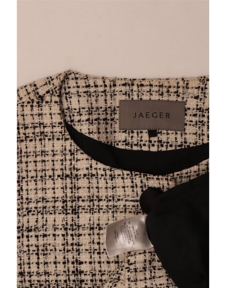 Jaeger γυναικείο μπουφάν με 4 κουμπιά 3/4 μανίκια σακάκι UK 16 μεγάλο μπεζ