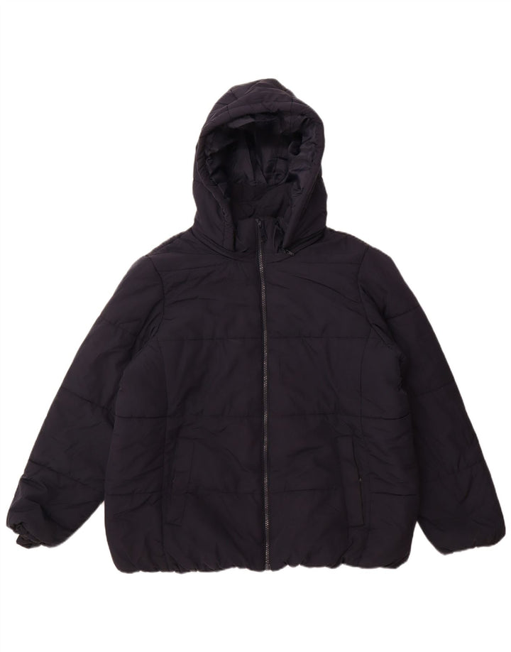 Marks & Spencer Γυναικείο μπουφάν με κουκούλα UK 18 XL Navy Blue Polyester