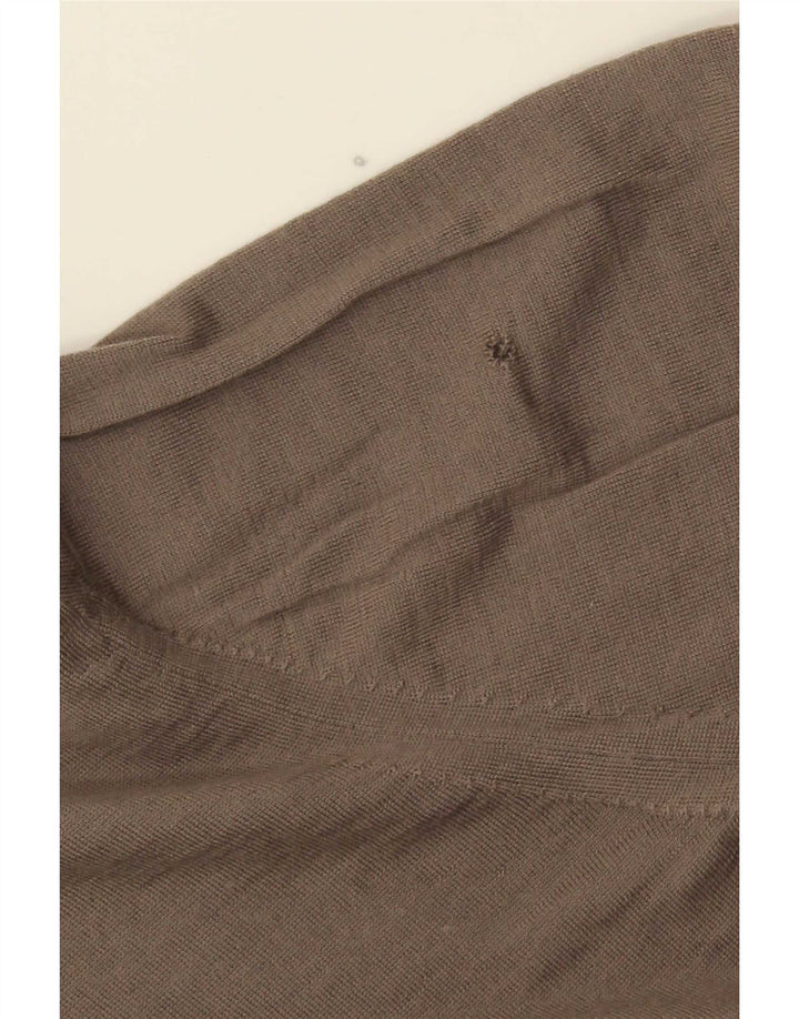 Ανδρικό πουλόβερ με φερμουάρ Massimo Dutti 2XL καφέ μαλλί