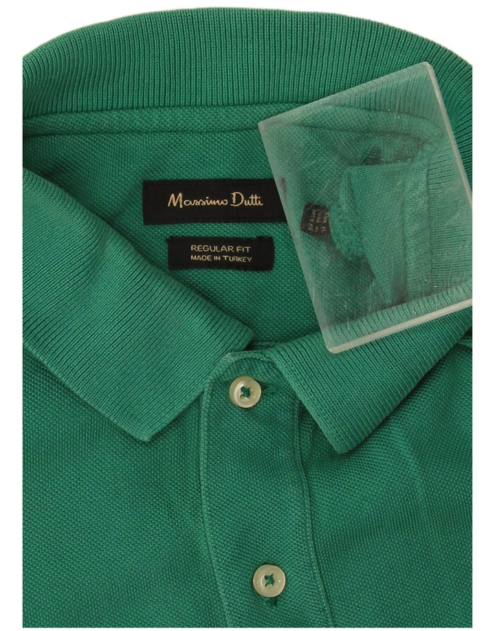 Massimo Dutti ανδρικό μπλουζάκι πόλο με κανονική εφαρμογή XL πράσινο