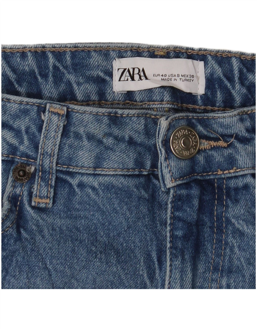 Zara Γυναικείο Straight Jeans EU 40 Medium W30 L31 Blue