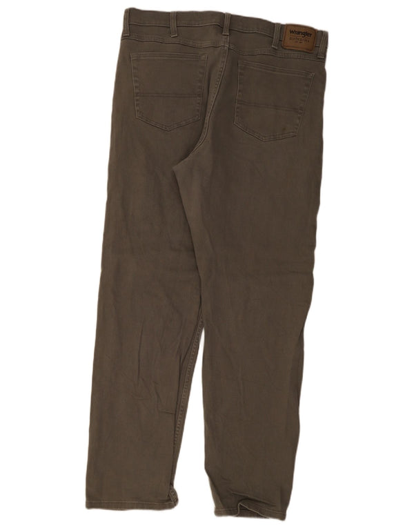Ανδρικό ίσιο κάζουαλ παντελόνι Wrangler W37 L32 Χακί βαμβακερό