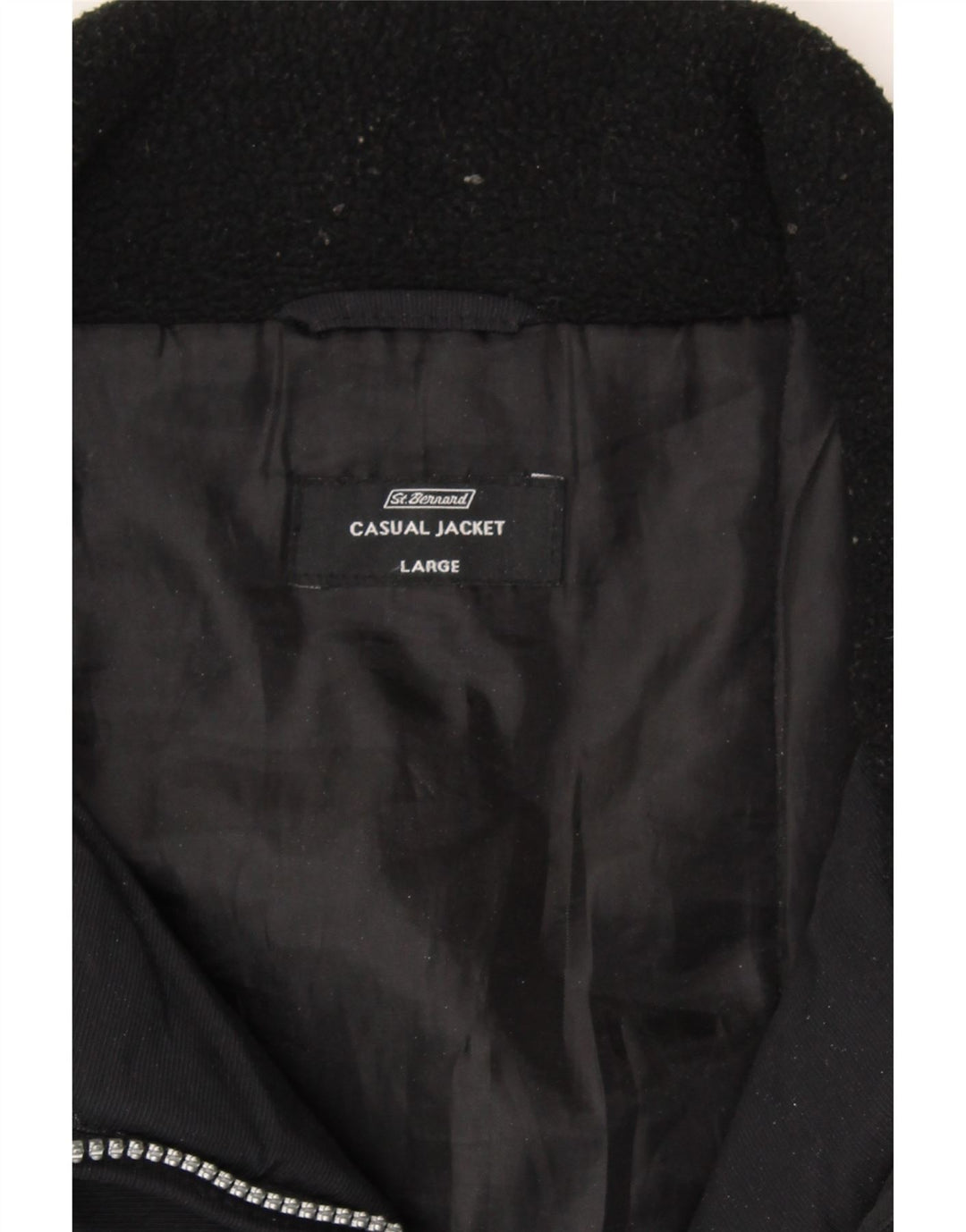 ST. BERNARD Mens Windbreaker Jacket UK 40 Large Black Nylon Vintage St. Bernard and Second-Hand St. Bernard from Messina Hembry 