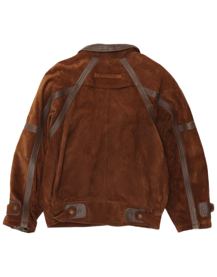 Vintage Ανδρικό Suede Jacket IT 50 Large Brown Δερμάτινο