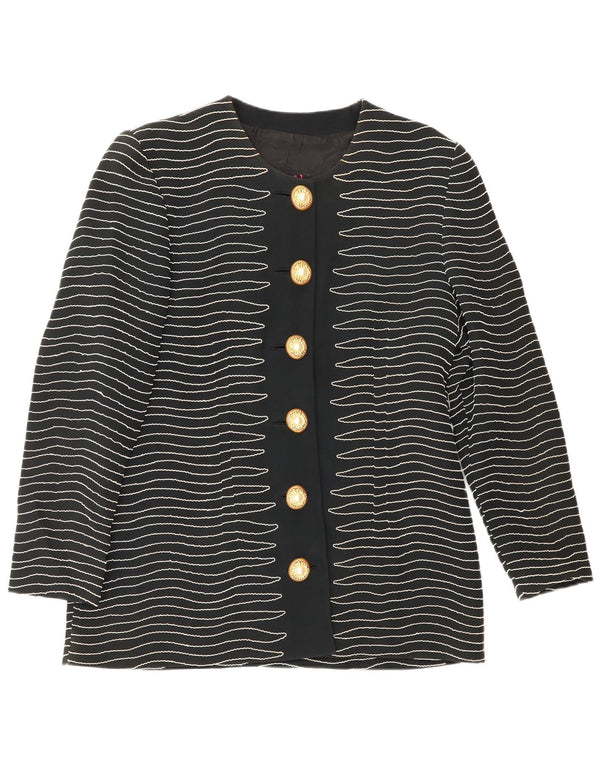 Gai Mattiolo Γυναικείο Μπουφάν Blazer 6 κουμπιών IT 50 XL Μαύρο ριγέ