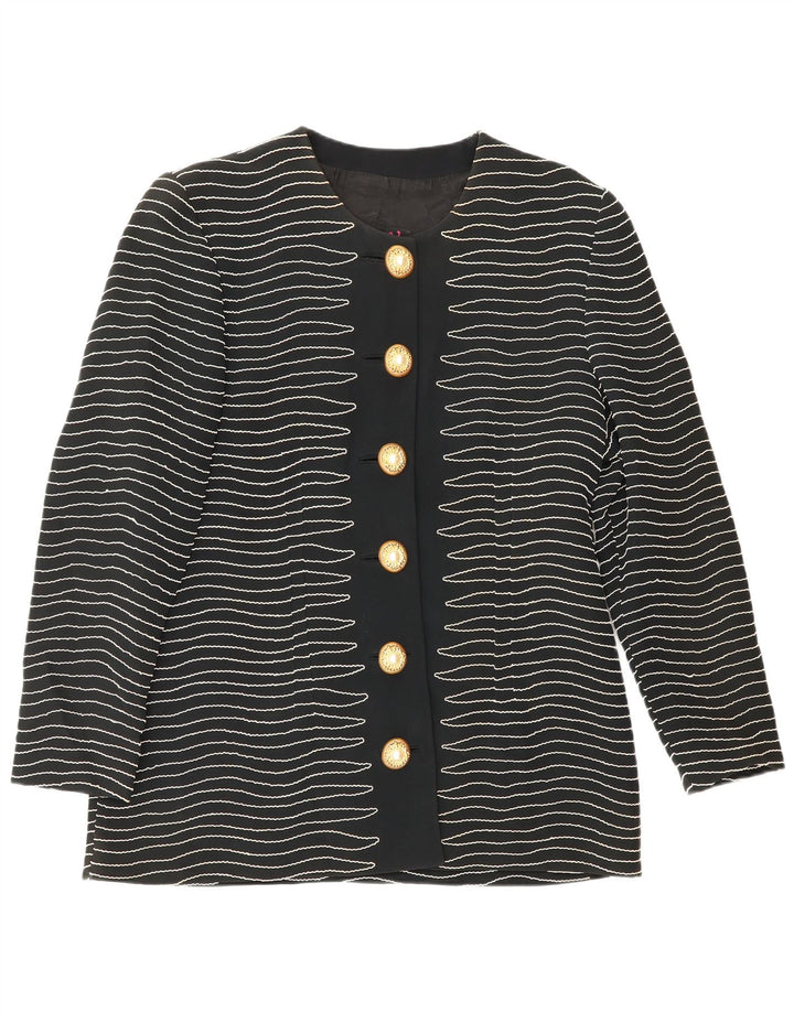 Gai Mattiolo Γυναικείο Μπουφάν Blazer 6 κουμπιών IT 50 XL Μαύρο ριγέ