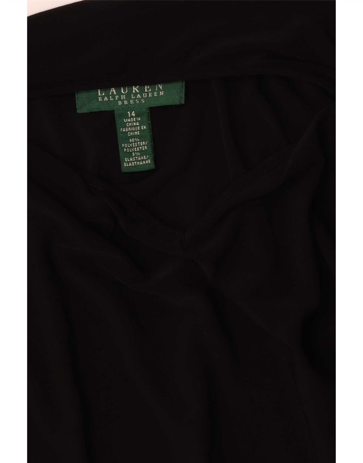 Γυναικείο φόρεμα με θήκη Ralph Lauren US 14 XL μαύρο πολυεστέρα