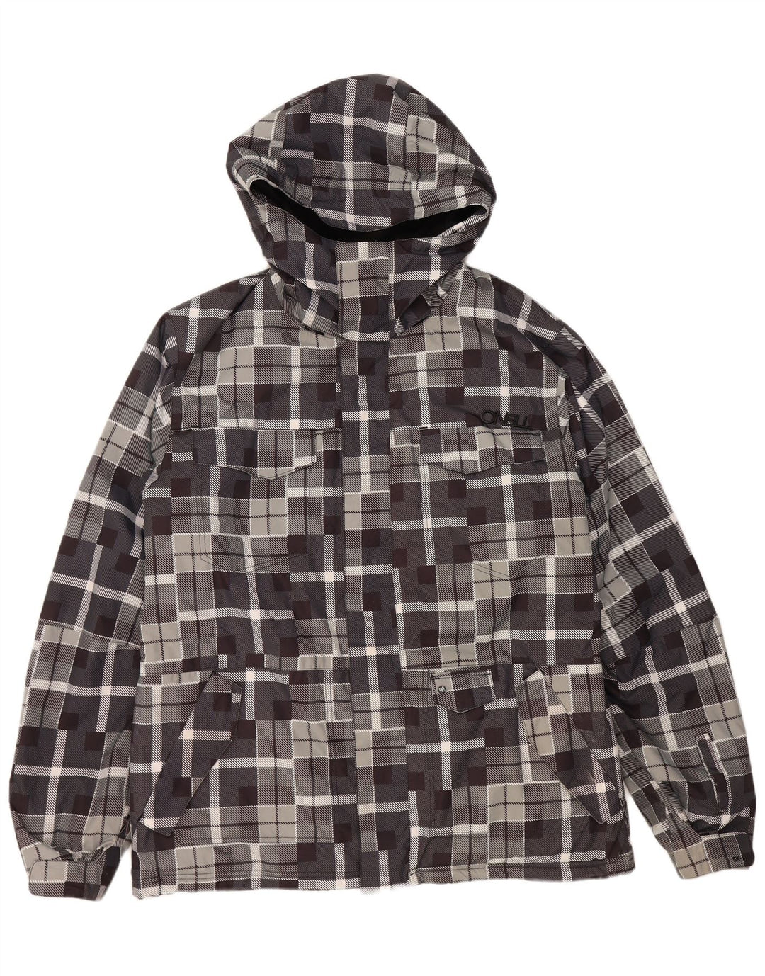 O'NEILL Ανδρικό μπουφάν με κουκούλα αντιανεμικό UK 40 Large Grey Geometric