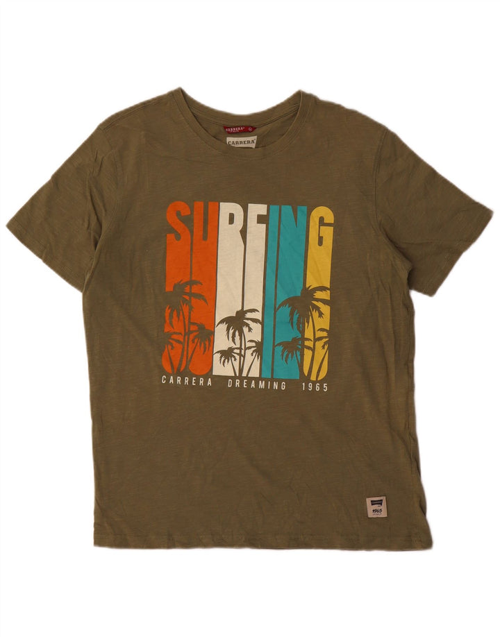 Ανδρικό γραφικό T-Shirt Carrera Top Medium Khaki Flecked