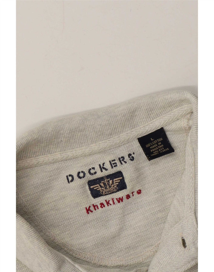 Dockers Ανδρικό Πόλο Μπλουζάκι Μεγάλο Γκρι Βαμβακερό
