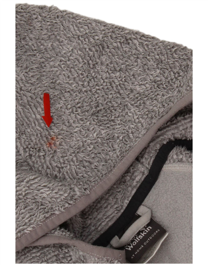 Jack Wolfskin γυναικείο φλις μπουφάν με κουκούλα UK 12 μεσαίο γκρι πολυεστέρας