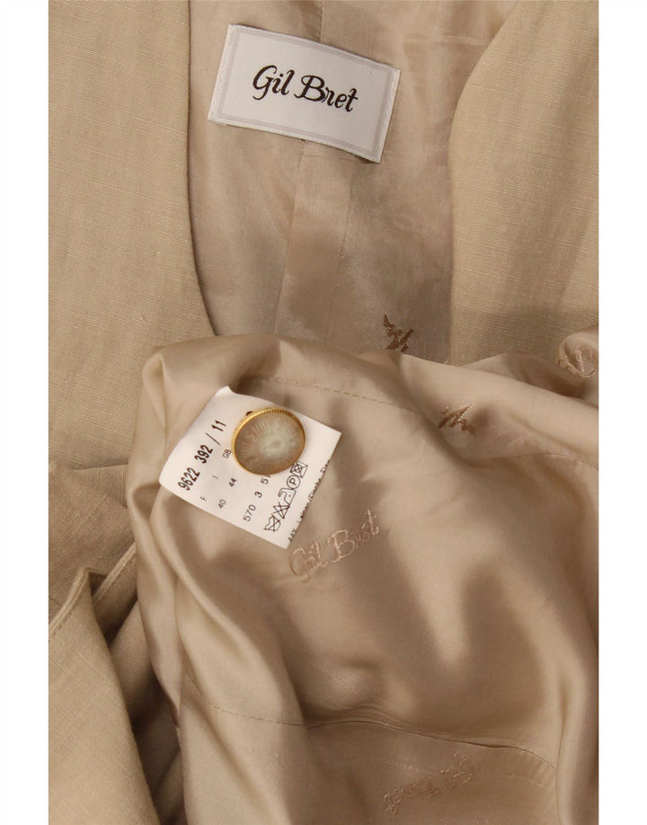 Gil Bret Γυναικείο σακάκι 3 κουμπιών UK 12 Medium Beige Λευκό