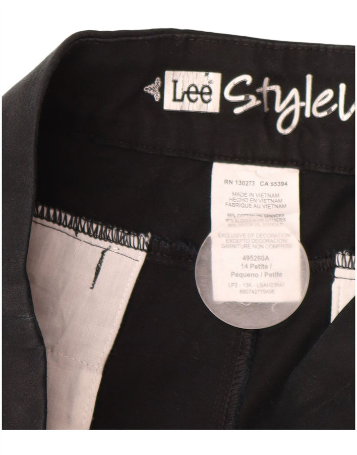 Γυναικείο Petite Straight Casual Παντελόνι LEE US 14 XL W34 L29 μαύρο βαμβακερό