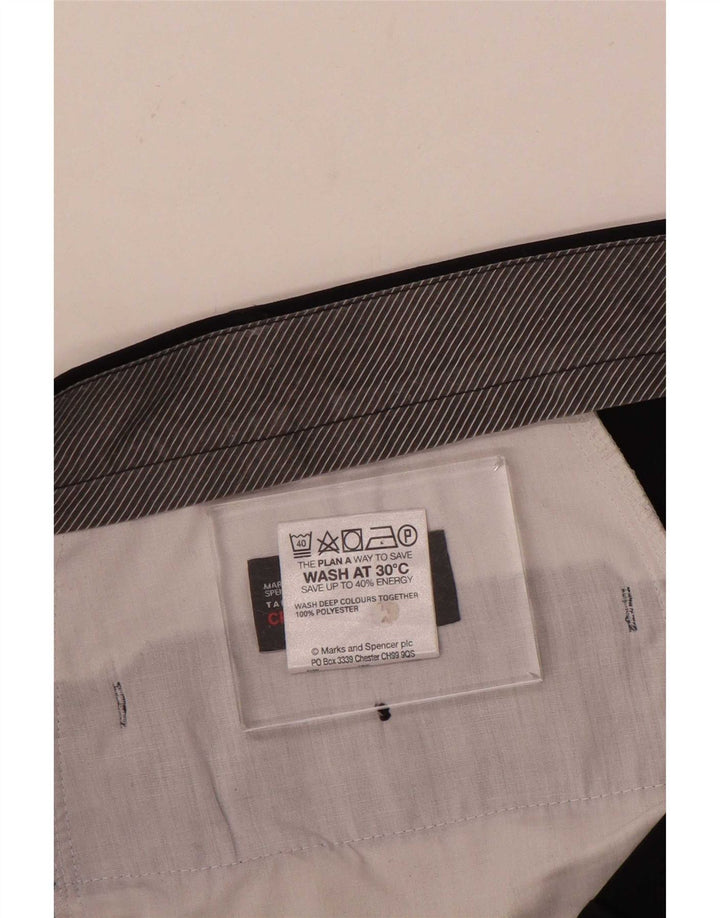 Marks & Spencer Ανδρικό παντελόνι με καρφίτσα W40 L33 Navy Blue Polyester